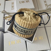 Dior straw pouch novelty bag
