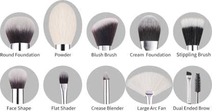 BEILI 20 Pcs Super Soft Makeup Brush Sets - Black