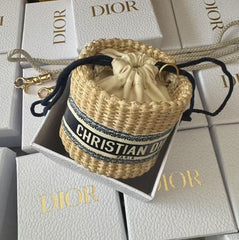 Dior straw pouch novelty bag