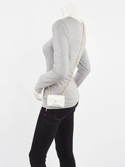 CHANEL Beaute VIP Gift Snow White Bow Chain Crossbody Card Pouch