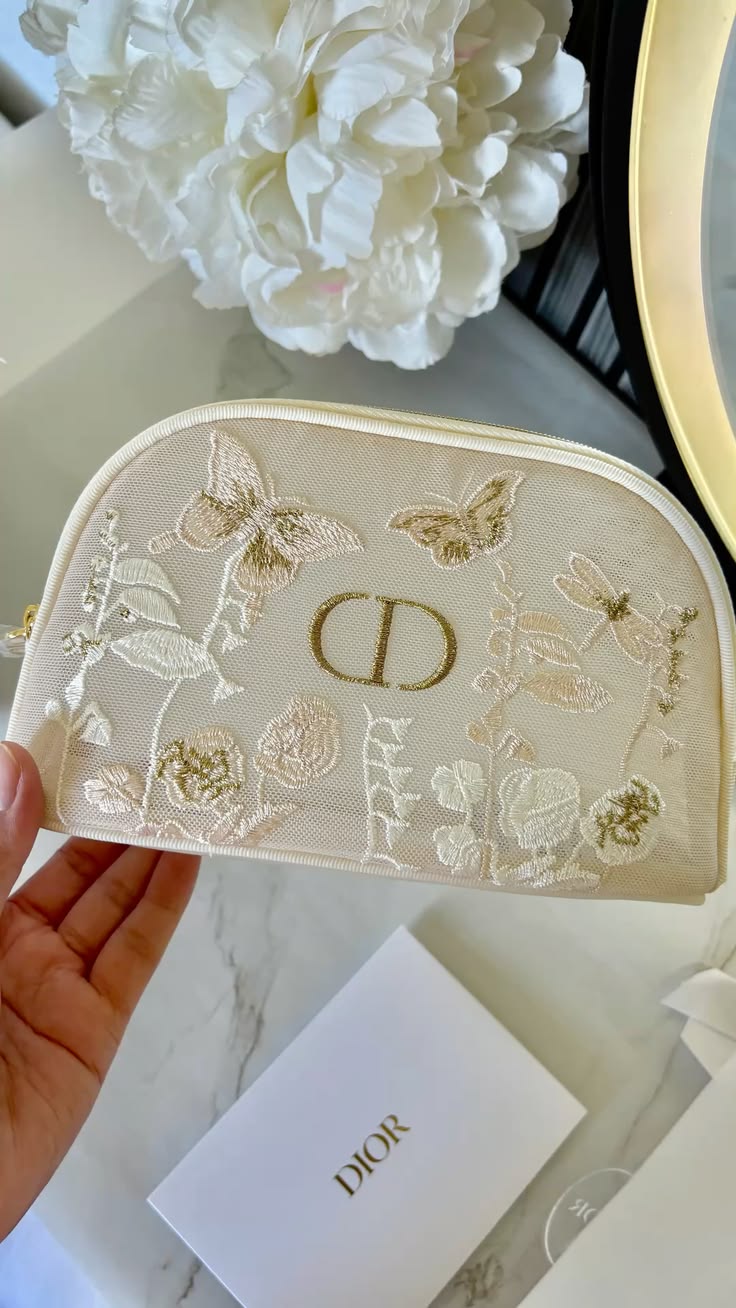 Dior butterfly mesh pouch