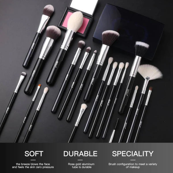 BEILI 20 Pcs Super Soft Makeup Brush Sets - Black