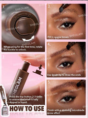 Sheglam Brow-Fection Angled Brush & Dip-Chocolate VEGAN