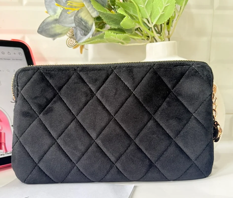 Chanel VIP Black Quilted Velvet Pouch