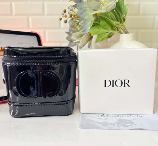 Dior Beauty Black Top Handle pouch bag