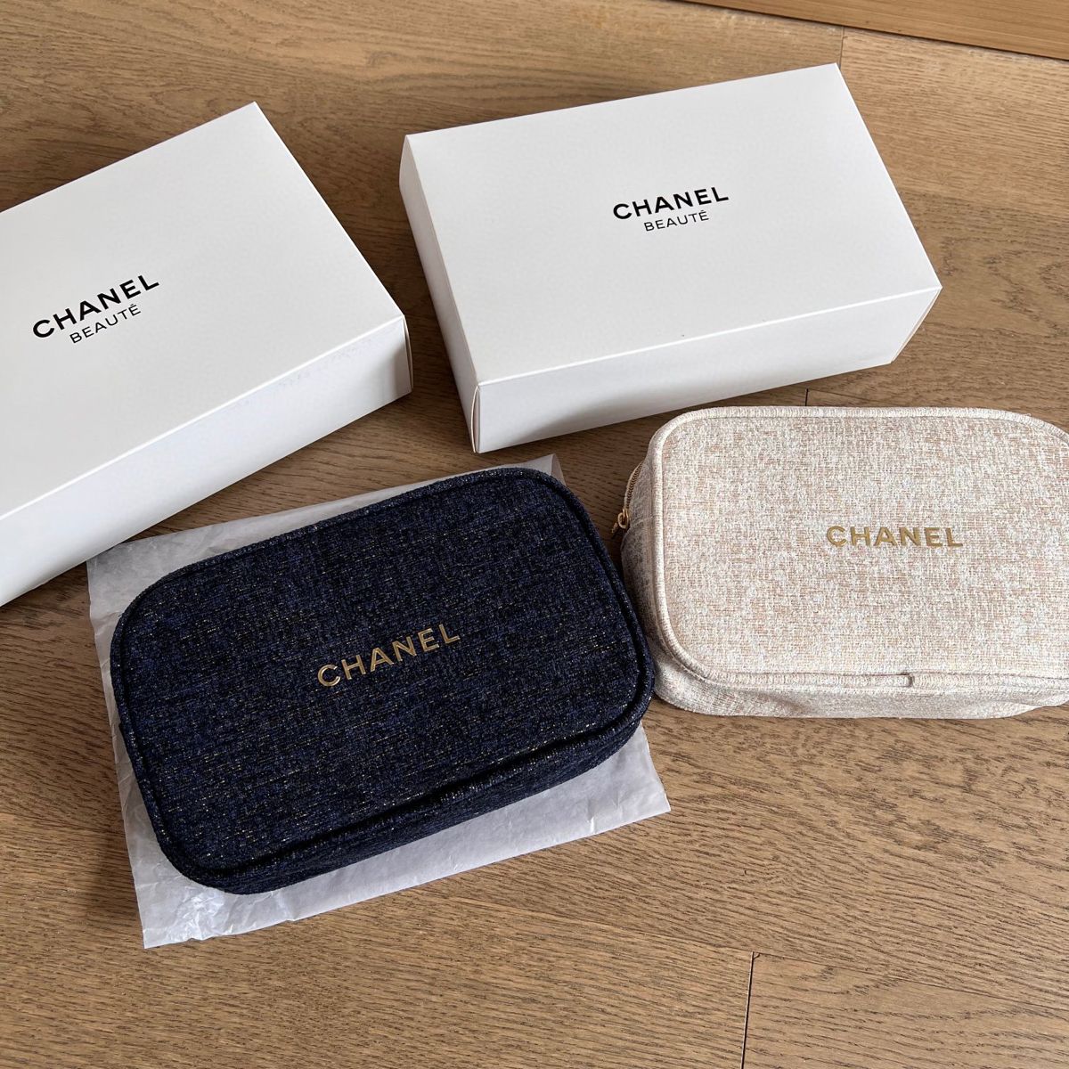 Chanel Blue Tweed Pouch