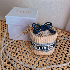 Dior straw pouch novelty bag